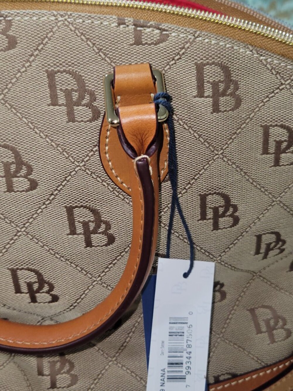 Dooney & Bourke Coated Cotton & Leather Gretta Darcy Satchel  [Item #HL19] - Picture 13 of 14
